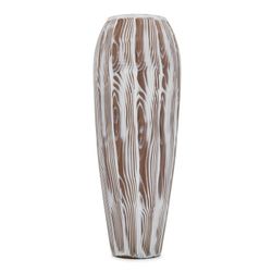 Vaso in vetro bianco e marrone, 50x17 cm