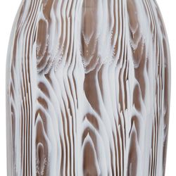Vaso in vetro bianco e marrone, 50x17 cm