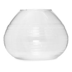 Jarrón de cristal transparente, 19x25 cm