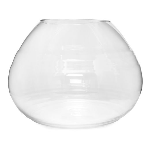 Jarrón de cristal transparente, 25x35 cm