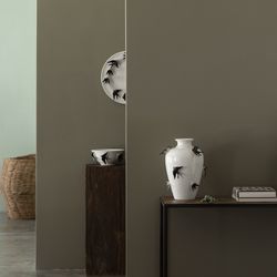 Black and white earthenware vase, Ø 33 x 41 cm | Spring