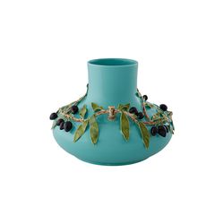 Turquoise earthenware vase, 32 x 30 x 22.5 cm | Olival