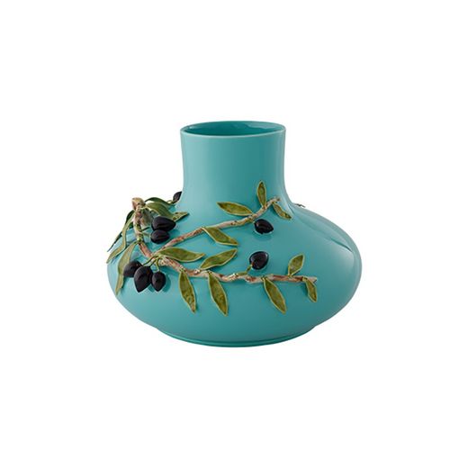 Turquoise earthenware vase, 32 x 30 x 22.5 cm | Olival