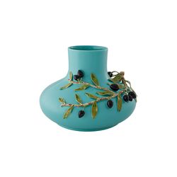 Turquoise earthenware vase, 32 x 30 x 22.5 cm | Olival