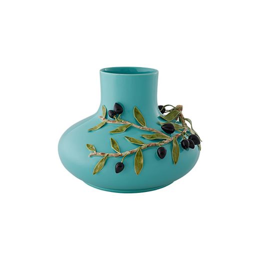 Turquoise earthenware vase, 32 x 30 x 22.5 cm | Olival