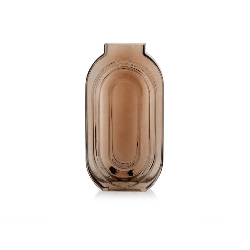 ijzer Moedig aan Verandert in Langwerpige bruine glazen vaas Bliss, 16 x 7,5 x 30 cm — Qechic