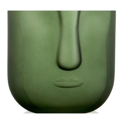 Vase en verre vert fumé Face, Ø19 x 25 cm