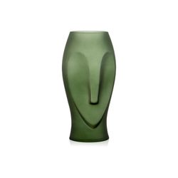 Vase en verre vert fumé Hibou, Ø16 x 30 cm