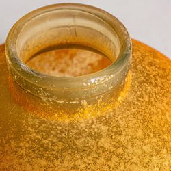 Gieler glass vase in mustard, 25 x 25 x 20 cm