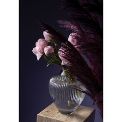 Vaso in vetro trasparente M, Ø 15,1 x 20 cm | avorio