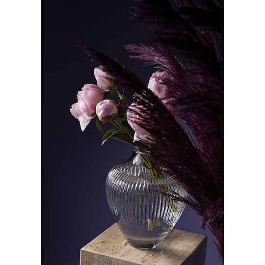 Vaso in vetro trasparente M, Ø 15,1 x 20 cm | avorio