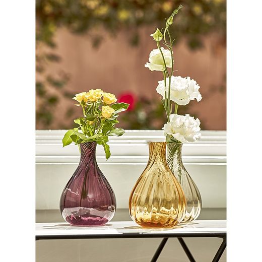 Vase S of amber glass, Ø 11 x 16 cm | Color Drop