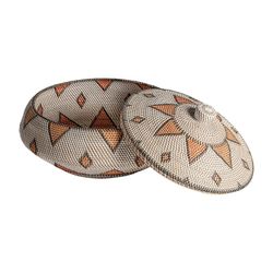 Zirba rattan vase in white, 60 x 60 x 40 cm