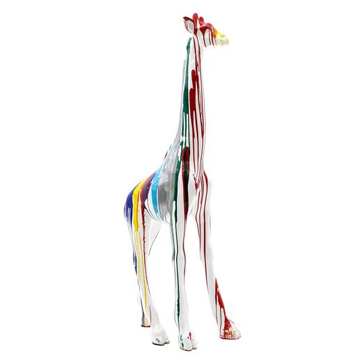 Girafe XL en polyrésine multicolore, 96x40x198 cm