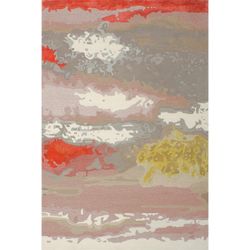 JOSTY-Alfombra de lana amanecer nubes naranja y blanco, 240x170 cm