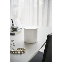 Jewelry box with 4 levels of ABS and white felt, Ø 10 x 10 cm | Tower