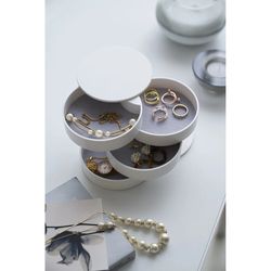 Jewelry box with 4 levels of ABS and white felt, Ø 10 x 10 cm | Tower