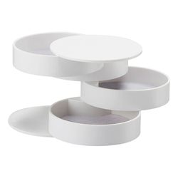 Jewelry box with 4 levels of ABS and white felt, Ø 10 x 10 cm | Tower