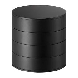 Guarda-joias com 4 níveis de ABS e feltro preto, Ø 10 x 10 cm | Torre
