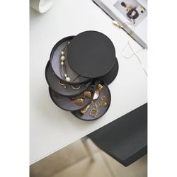 Guarda-joias com 4 níveis de ABS e feltro preto, Ø 10 x 10 cm | Torre