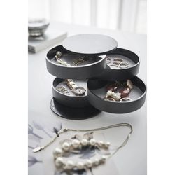Guarda-joias com 4 níveis de ABS e feltro preto, Ø 10 x 10 cm | Torre
