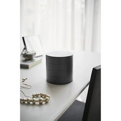 Guarda-joias com 4 níveis de ABS e feltro preto, Ø 10 x 10 cm | Torre