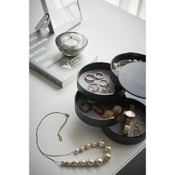 Guarda-joias com 4 níveis de ABS e feltro preto, Ø 10 x 10 cm | Torre