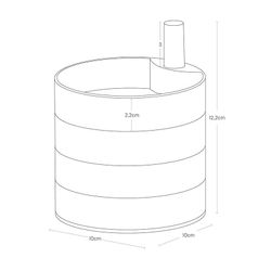 Boîte à bijoux avec 4 niveaux en ABS et bois blanc et naturel, Ø 10 x 12 cm | Tosca