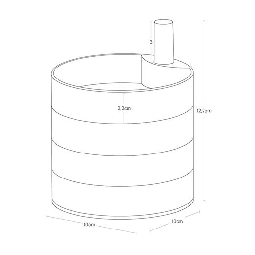 Boîte à bijoux avec 4 niveaux en ABS et bois blanc et naturel, Ø 10 x 12 cm | Tosca