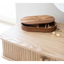 Acacia wood jewelry box in brown, 24 x 14 x 3.5 cm | Acacia