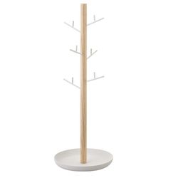 Boîte à bijoux en bois et acier naturel et blanc, Ø 13 x 35,5 cm | Tosca