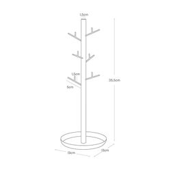 Boîte à bijoux en bois et acier naturel et blanc, Ø 13 x 35,5 cm | Tosca