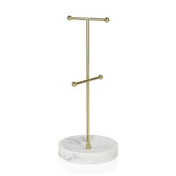 Boîte à bijoux effet or / marbre, Ø12x28cm