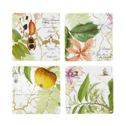 Set of 4 Amazónia porcelain Glass Coasters, 11.1x11.1x0.5 cm