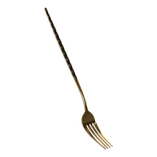 Set van 16 stalen bestek in goud en zwart, 30,5 x 26,5 x 32,5 cm | Mollen