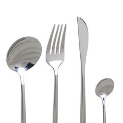 Juego de 16 cubiertos de acero en plateado, 29 x 26 x 32 cm | Sea Side
