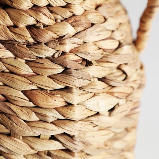Set of 2 decorative baskets made of natural fibre and raffia in natural, 36 x 36 x 33 cm | Kasses