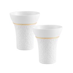 Lot de 2 verres en porcelaine blanc, 9,6 x 9,6 x 11,5 cm | Gryphus
