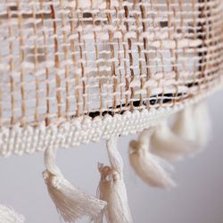 Juego de 2 lámparas de techo de metal y lino en marrón, 28 x 28 x 35 cm | Shipley