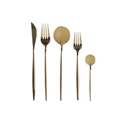 Set van 20 stalen bestek in goud, 30 x 26 x 36 cm | chique