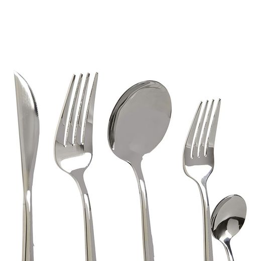 Coffret de 20 couverts en acier argenté, 30 x 26 x 36 cm | Bord de mer