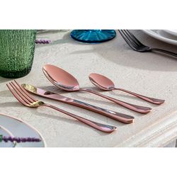 Set van 24 koperstalen bestek, 17 x 26 x 6 cm | Lux