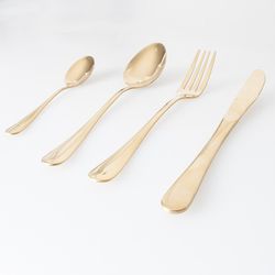 Set van 24 stalen bestek in goud, 15 x 5 x 26 cm | Lux