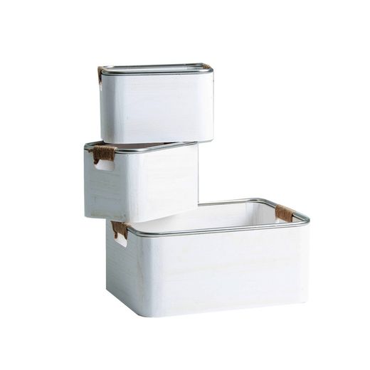 Juego de 3 Cajas de Hierro 40x30x18 cm