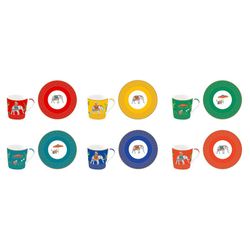 Mehrfarbiges Kaffeeservice aus Porzellan | Maradscha