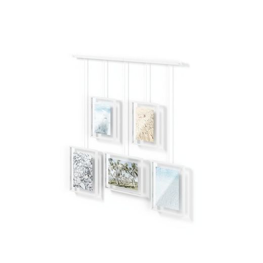 Zestaw pustych ramek na zdjęcia ze stali i szkła, 66 x 3 x 69 cm | Eksponować
