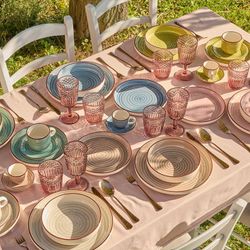 Multicolour stoneware tea set | Urban Pastel