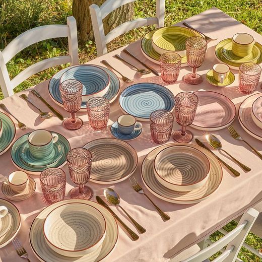 Multicolour stoneware tea set | Urban Pastel