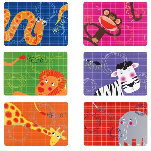 Juegos de 6 Manteles Individuales Infantiles 43,5x29,5 cm
