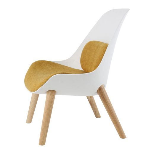 KEMEN-Armchair made of natural ash and polycarbonate wood. Includes yellow bearing, 71 x 73 x 90 cm